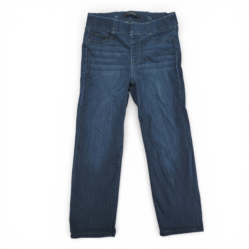 Liverpool Los Angeles 10/30 The Crop‎ Pull On Stretch Jeans Dark Wash EUC